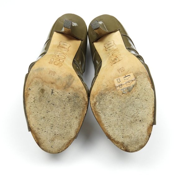 Taupe Patent Leather Michael Kors Heeled Sandal - Picture 6 of 6